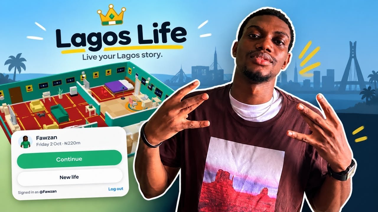 The CodPasters’ video thumbnail combining a presenter portrait with LagosLife game artwork