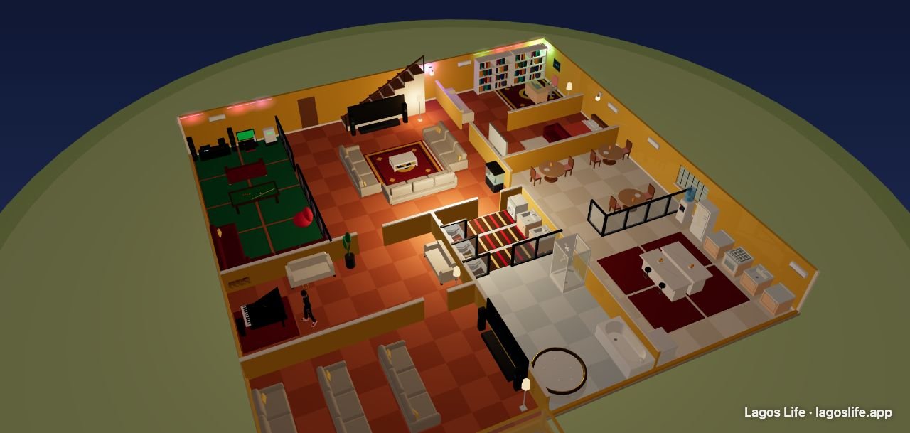 Elijay’s LagosLife home with living rooms and exercise equipment.