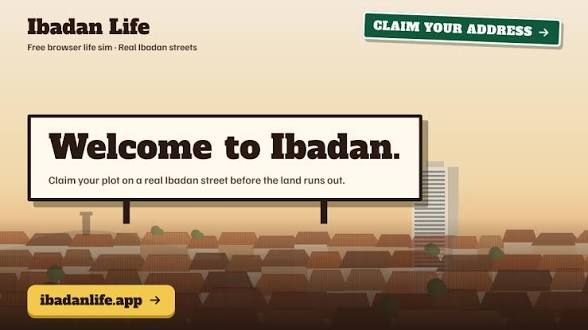Ibadan Life welcome artwork with illustrated rooftops