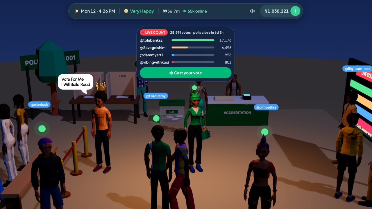 KKC Games thumbnail showing LagosLife players at the polling unit