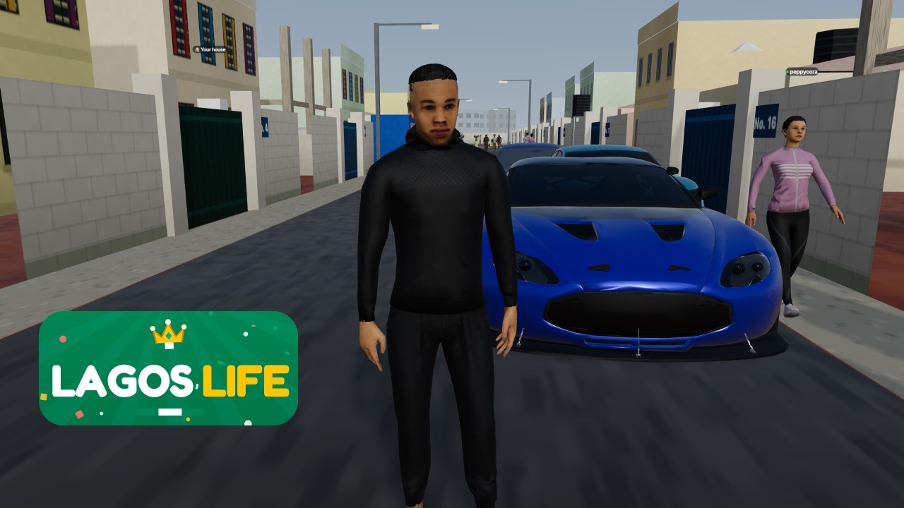 KKC Games original thumbnail showing a blue LagosLife sports car and avatars